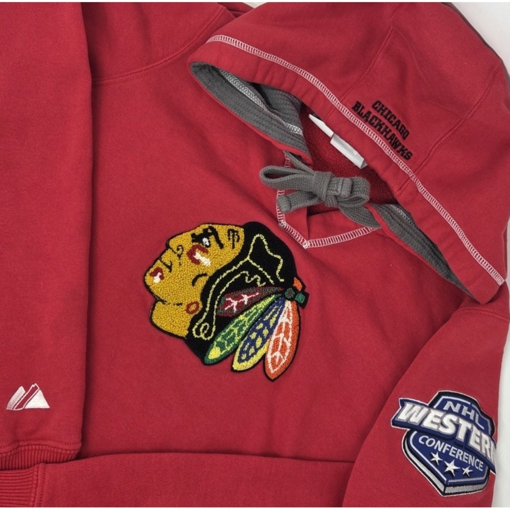Chicago Blackhawks‎ Hoodie Womens M Sweatshirt Pullover NHL Majestic VINTAGE
